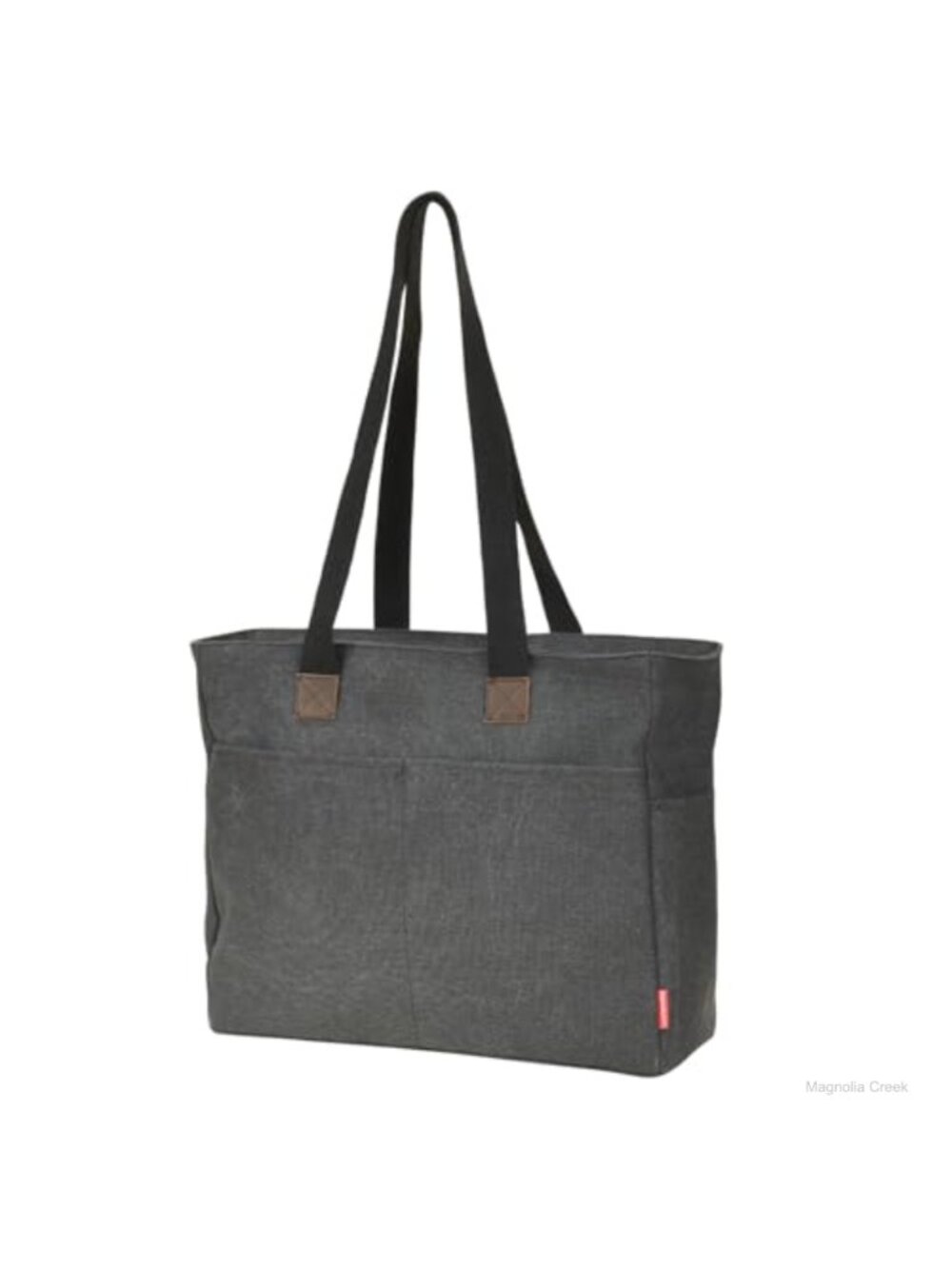 Canvas Tote Bag Leather Straps 15.6" Laptop Commuter Work Gym